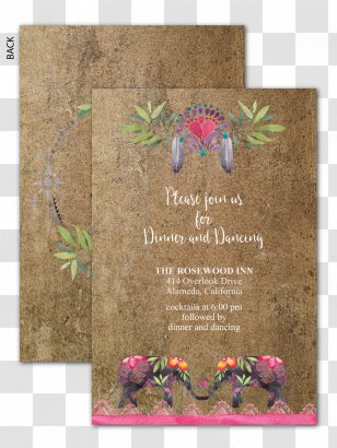 Wedding Invitation Paper Reception Printing - Petal - Leather Transparent PNG