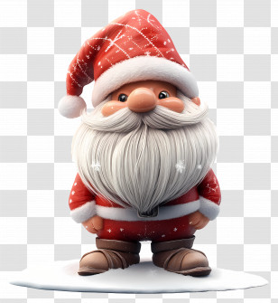 Christmas Gnome - Cute Santa Claus In Red Suit Transparent PNG