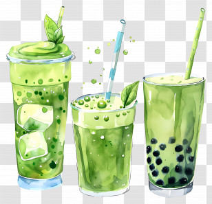 Matcha Drink - Refreshing Green Tea Drinks Transparent PNG