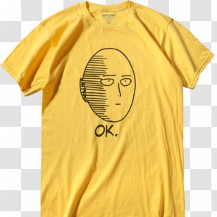 Printed T-shirt Sleeve One Punch Man - Shirt Transparent PNG