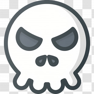 Skull Emoji - Spooky Skull Cartoon Illustration Transparent PNG