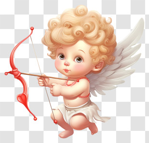 Angel - Cherubic Cupid With Bow And Arrow Transparent PNG