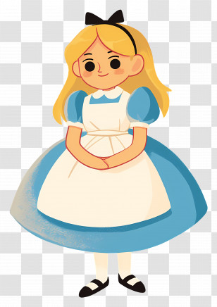 Alice In Wonderland - Cartoon Girl In Blue Attire Transparent PNG