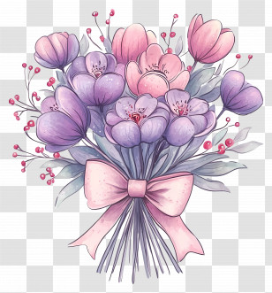 Pink Bouquet - Beautiful Flower Bouquet Transparent PNG