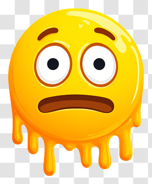 Melting Face Emoji - Melting Worried Emoji Transparent PNG
