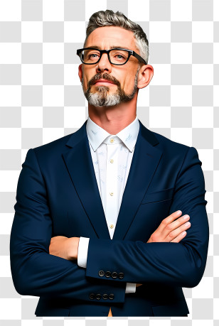Businessman Looking Up - Senior Executive Arms Crossed Transparent PNG