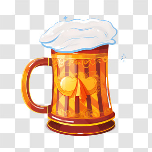 Oktoberfest - Festive Beer Mug With Golden Foam For Oktoberfest Transparent PNG