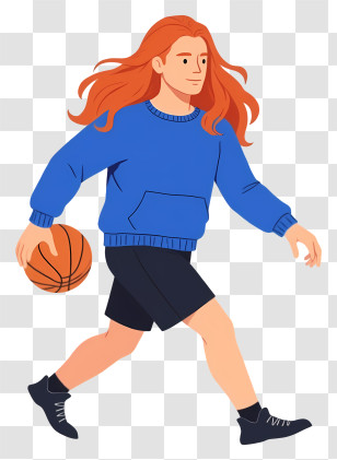 Man Playing Basketball - Basketball Player In Blue And Black Outfit Transparent PNG