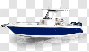 Yacht - Blue And White Motorboat For Water Adventures Transparent PNG