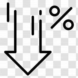 Down Arrow - Downward Arrow With Percentage Symbol Transparent PNG