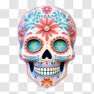 Colorful Skull - Colorful Skull Decoration For Day Of The Dead Transparent PNG
