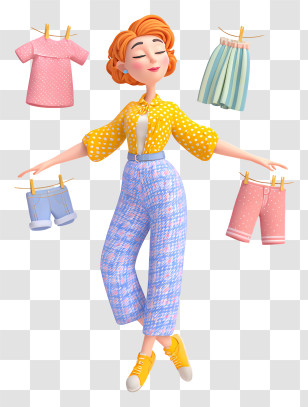 Woman Hanging Clothes - Fashionable Woman With Clothes Transparent PNG