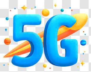 5g - Blue 5G Fun Icon Transparent PNG