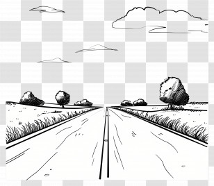 Straight Road - Open Road In Countryside Transparent PNG