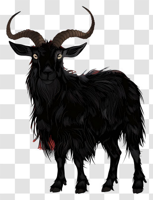Black Goat - Black Goat With Horns Transparent PNG