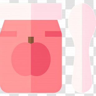 Baby Food - Peach Jam Jar With Spoon Illustration Transparent PNG