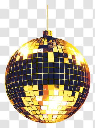 Disco Ball - Shiny Golden Disco Ball For Party Decor Transparent PNG