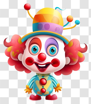 Clown - Adorable Cartoon Clown In Bright Costume Transparent PNG