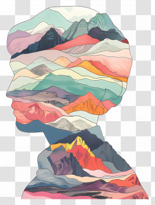 Abstract Man - Abstract Mountain Silhouette Transparent PNG