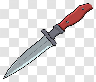 Knife - Knife With Red Handle Illustration Transparent PNG