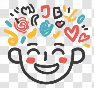 Positive Thinking - Happy Face With Symbols Transparent PNG