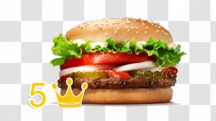 Whopper Chicken Sandwich Hamburger Cheeseburger TenderCrisp - Ketchup - Burger King Transparent PNG