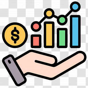 Stock Market - Financial Growth With Hand And Coin Transparent PNG