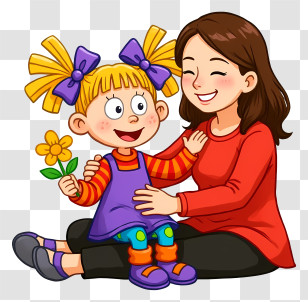 Rugrats Happy Mothers Day - Smiling Mom Hugging Little Girl Transparent PNG