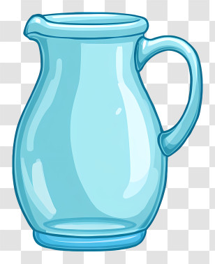 Empty Water Jug - Blue Glass Pitcher Transparent PNG