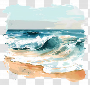 Beach Waves - Ocean Waves Crashing On Beach Transparent PNG