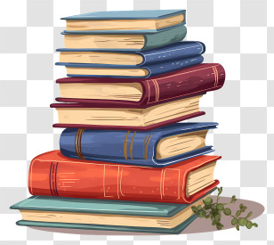 Books - Colorful Stack Of Books For Reading Enthusiasts Transparent PNG