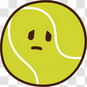 Tennis Ball - Sad Tennis Ball Emoji Transparent PNG