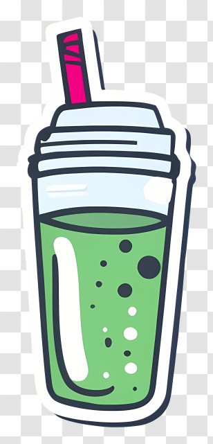 Clear Plastic Cup - Green Smoothie Drink Transparent PNG