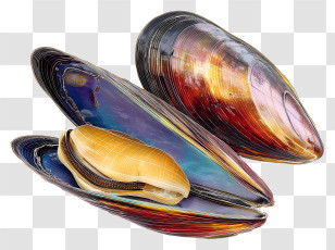Mussel - Colorful Ocean Shells Transparent PNG