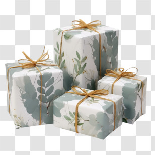 Fir Gift Boxes - Minimalistic Gift Boxes With Natural-Themed Wrapping Transparent PNG