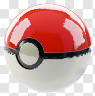 Pokemon - Glossy Red And White PokÃ© Ball Transparent PNG