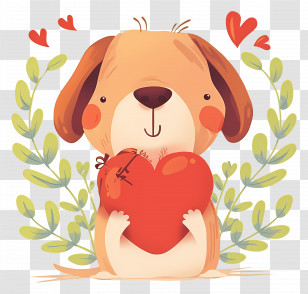 Dog Heart - Adorable Dog With Heart Transparent PNG