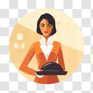 Hotel Employee Day - Waitress Holding Tray Transparent PNG