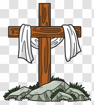Christian Cross - Cross With Resurrection Cloth Transparent PNG