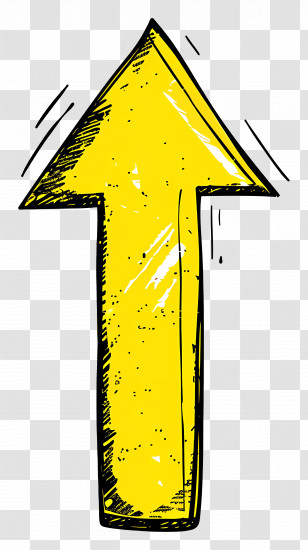 Hand Drawn Arrow - Yellow Upward Arrow Sketch Transparent PNG