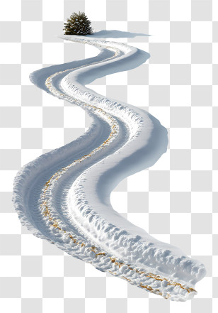 Sleigh Tracks - Winding Tire Tracks In Snow Transparent PNG