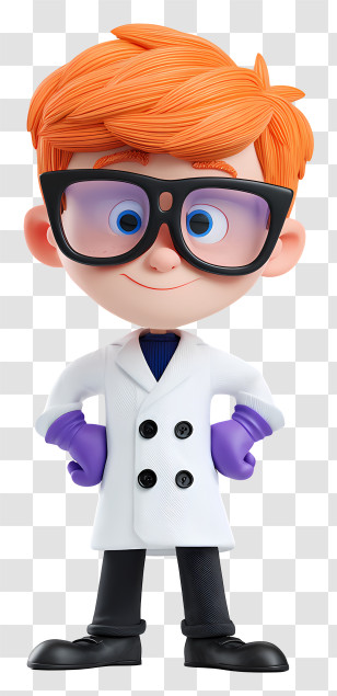 Cartoon Boy Scientist - Cute Boy Scientist Character Transparent PNG