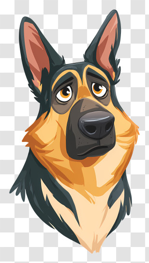 German Shepherd Emoji - Loyal German Shepherd Illustration Transparent PNG