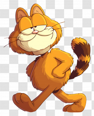 Garfield - Walking Orange Cat Cartoon Character Transparent PNG
