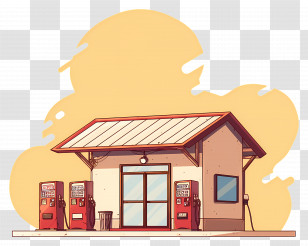 Gas Station - Small Gas Station Stop Transparent PNG