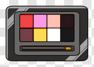Icon - Colorful Makeup Palette With Brush Transparent PNG