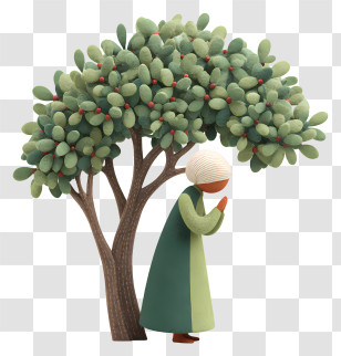 Woman Praying Under Tree - Person Seeking Shade Under Tree Transparent PNG