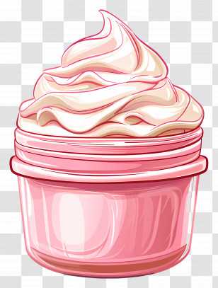 Cream - Pink Cream Jar With Smooth Texture Transparent PNG