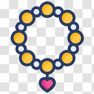 Pearl Necklace - Beaded Necklace With Heart Pendant Transparent PNG