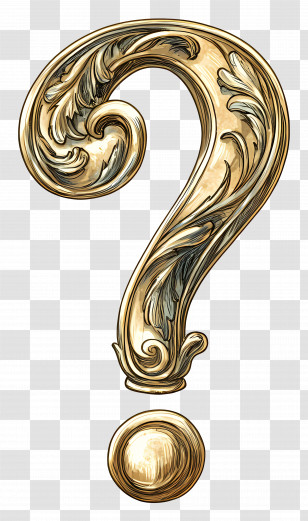 Question Mark - Ornate Golden Question Mark Transparent PNG